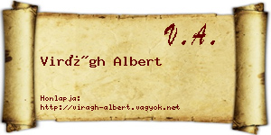 Virágh Albert névjegykártya