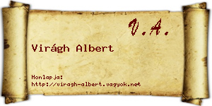 Virágh Albert névjegykártya