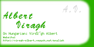 albert viragh business card
